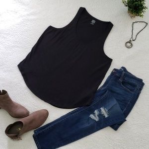 Old Navy black relaxed  tunic tank EUC